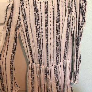 black & white off the shoulder romper